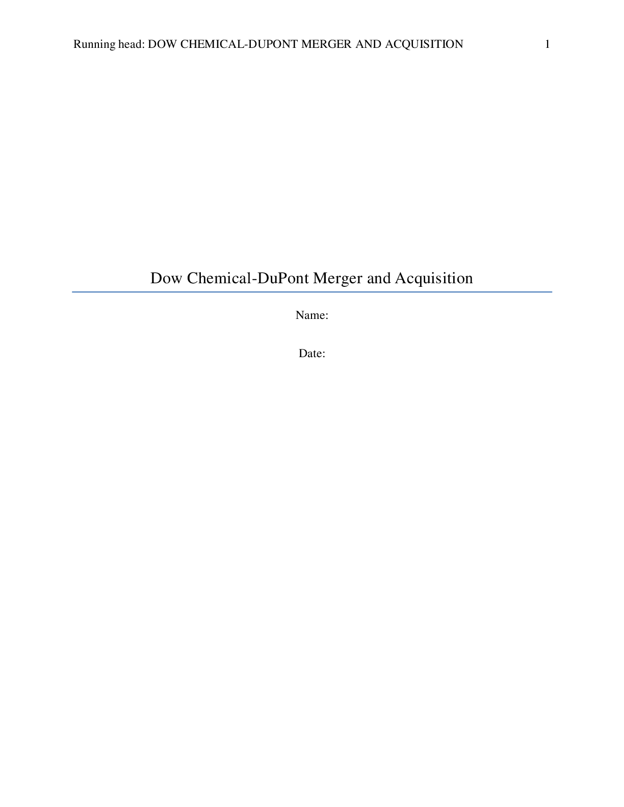 Preview image for Dow Chemical-DuPont Merger and Acquisition